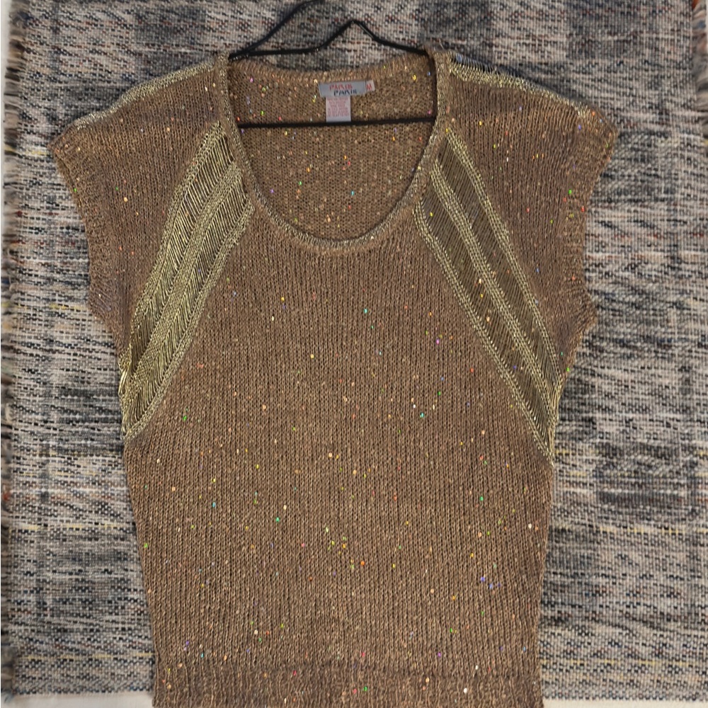 Paris Paris Sweater with Gold Accents